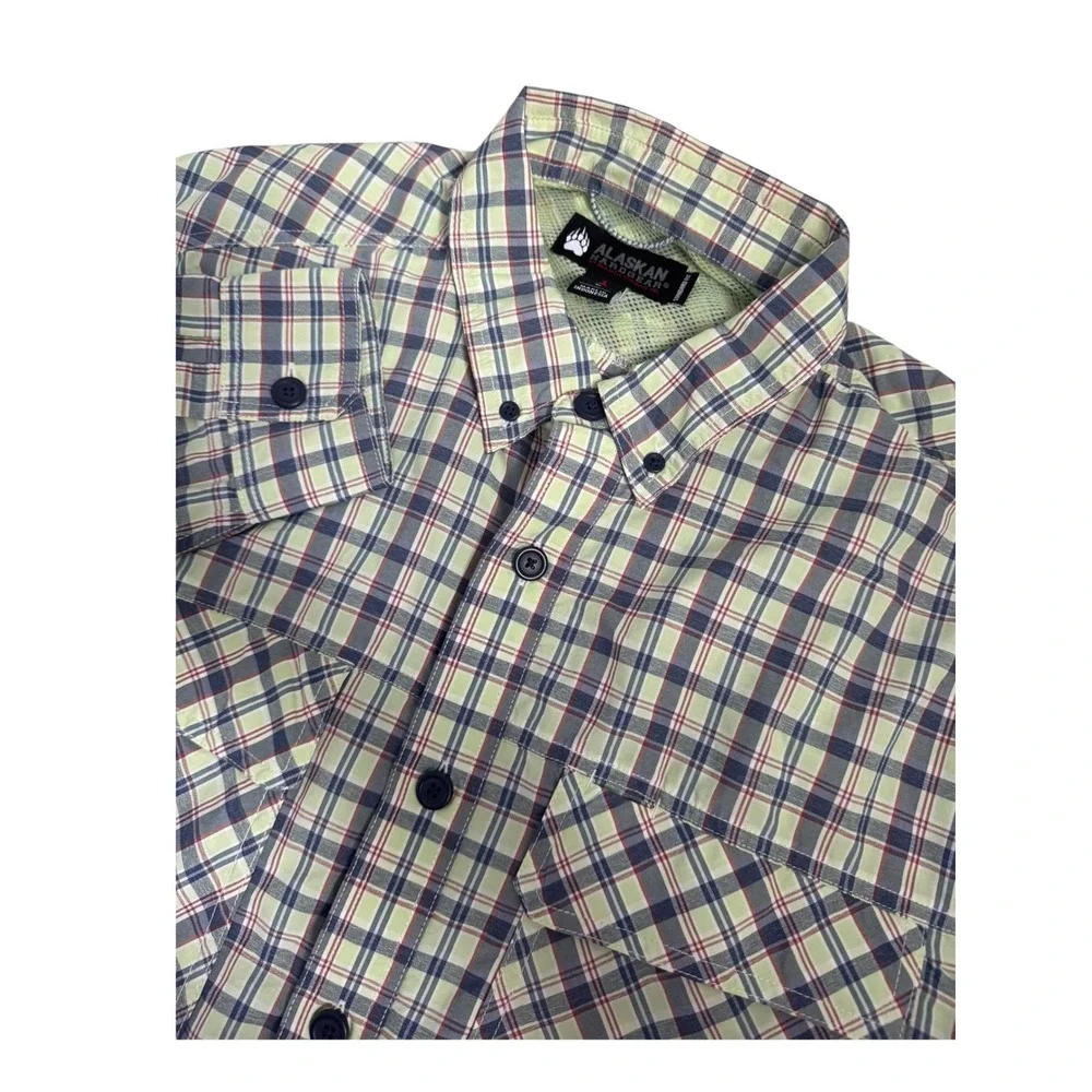 Alaskan‎ Hardgear Duluth Trading Co Mens Large Plaid Coolmax Fishing Shirt Green